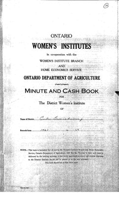 Temiskaming Centre District WI Minute Book, 1961-65