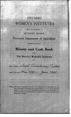 Temiskaming South District WI Minute Book, 1931-35