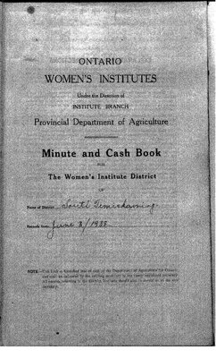 Temiskaming South District WI Minute Book, 1938-41