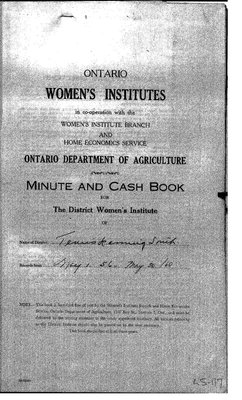 Temiskaming South District WI Minute Book, 1956-60