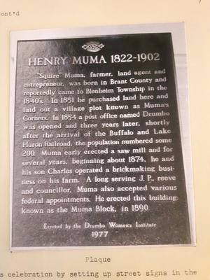 Henry Muma Street Plaque