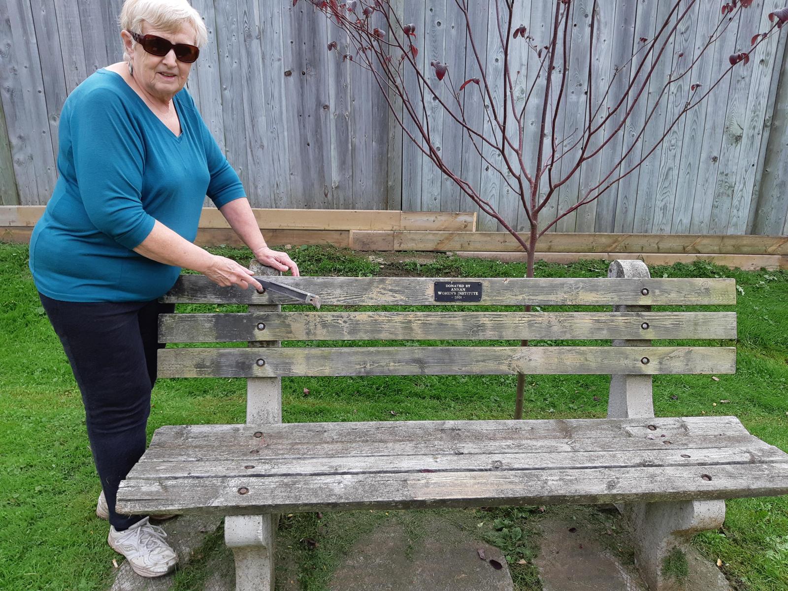 WI Park Bench at Leith, before refurbish