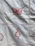 Embroidered Cloth with Signatures CLOSE UP by Grantham WI