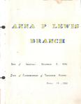 Anna P. Lewis WI Tweedsmuir Community History, Volume 1