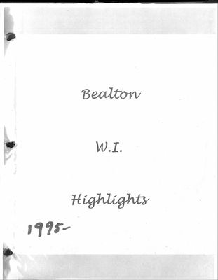 Bealton WI Tweedsmuir Community History, Volume 7, 1995-2004