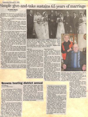 Browns WI Tweedsmuir Community History, 2009-2011