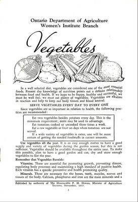 Vegetables Pamphlet