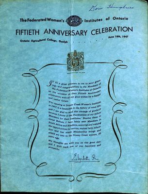 FWIO 50th Anniversary Celebration Programme, 1947