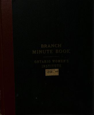 Kenora WI Minute Book 1938-40