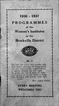 Brockville District WI Programme Book, 1936-1937
