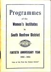 Renfrew South District WI Programs 1953-54, 40th Anniversary