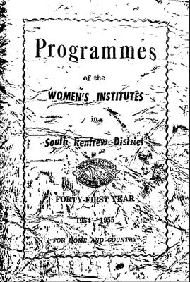 Renfrew South District WI Programs, 1954-55