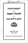 Renfrew South District WI Programs, 1956-57