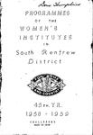 Renfrew South District WI Programs, 1958-59