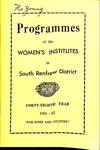 Renfrew South District WI Programs, 1961-62