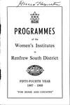 Renfrew South District WI Programs, 1967-68