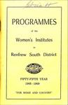 Renfrew South District WI Programs, 1968-69