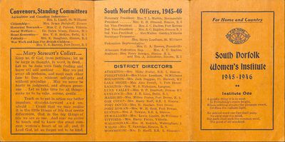 South Norfolk District WI Program Booklet 1945-46