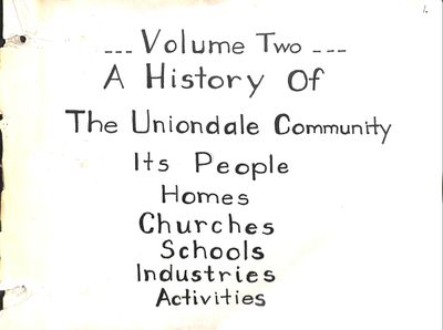 Uniondale WI Tweedsmuir Community History, Volume 2, 1954-86