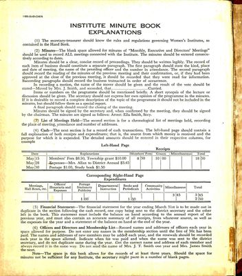 Upsala WI Minute Book, 1952-56