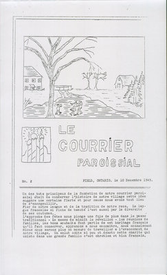 Le Courrier paroissial 2, 10 décembre 1949