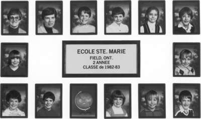 0140. École Ste-Marie à Field, ON, 1982-83 / Ste-Marie School, Field, ON, 1982-83