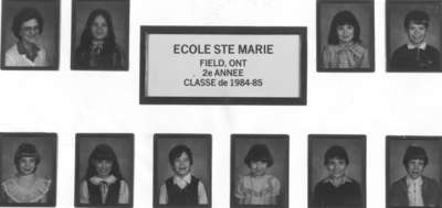 0144. École Ste-Marie à Field, ON, 1984-85 / Ste-Marie School, Field, ON, 1984-85