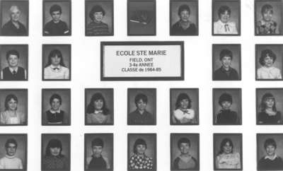 0145. École Ste-Marie à Field, ON, 1984-85 / Ste-Marie School, Field, ON, 1984-85