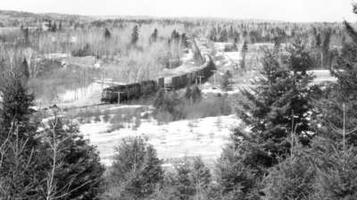 Train de marchandises du CN, Field, ON, 1980 / CN Freight train, Field, ON, 1980