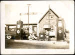 Hammel's Service Station with Sedan