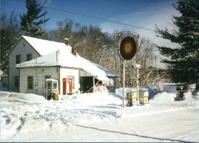 Winter scene of Deyette's store