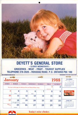 Deyette's General Store Calendar - 1988