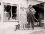 Edith and Francis on the porch of Deyette's Store