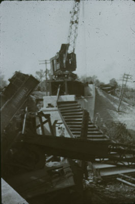 Crane After Wreck on C.N.R. Bridge