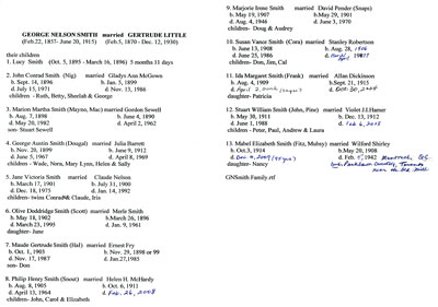 Smith and Little Family Tree