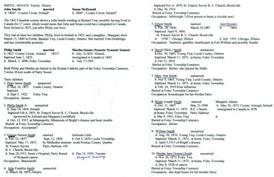 Smith - Senate Family Tree