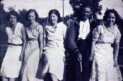 Four Young Women and a Man