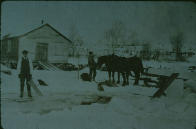 John and Henry Brook Cutting Ice