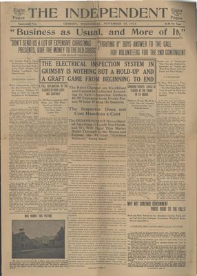 Grimsby Independent, 18 Nov 1914