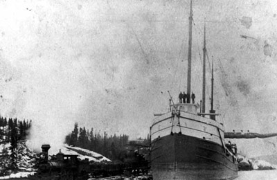 Steamer at Heron Bay (~1889)