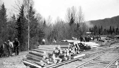 Construction of Canadian National Tracks (1937)