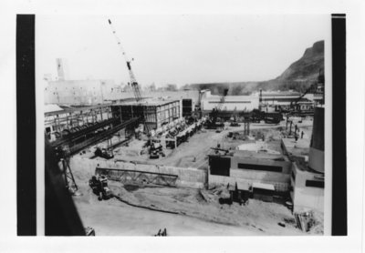 Construction of wood yard at Great Lakes Paper Company