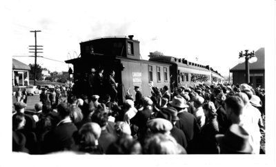 Forestry unit leaving by train