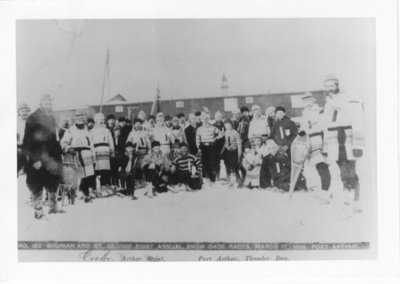 Snowshoe races, March 17, 1885, Port Arthur, Ontario