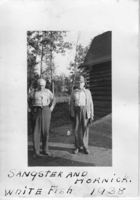 Sangster and Hornick at Whitefish Headquarters - 1938