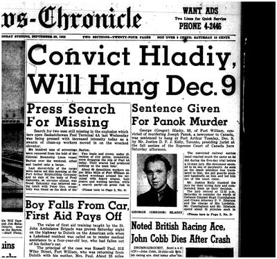 Convict Hladiy Will Hang Dec. 9 : Sentence Given for Panok Murder