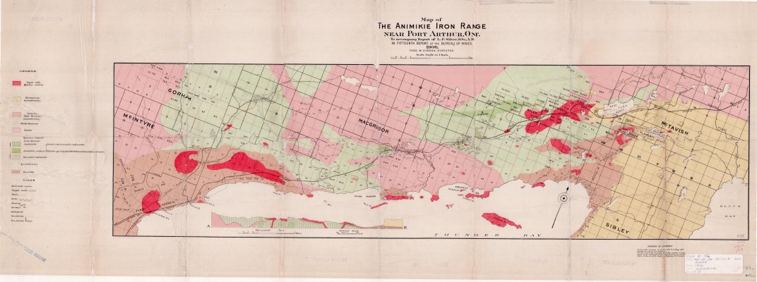 Map of The Animikie Iron Range Near Port Arthur, Ont.