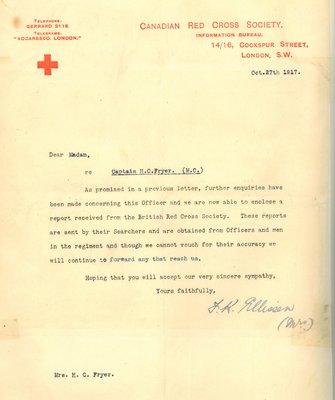 Canadian Red Cross Letter