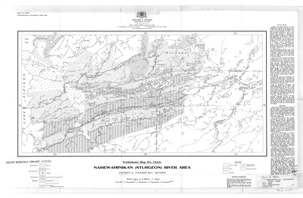 Namewaminikan (Sturgeon) River Area : District of Thunder Bay