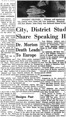 Dr. Morton Death Leads to Europe